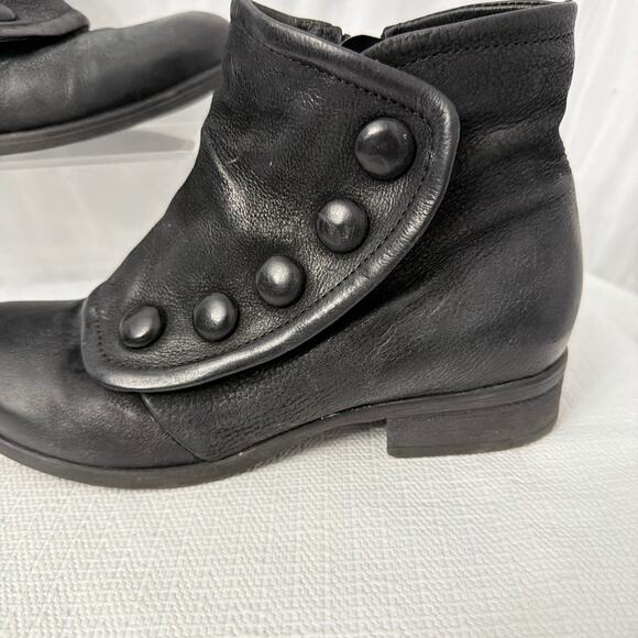Miz Mooz Black Ankle Booties with Button Accents - Picture 9 of 12